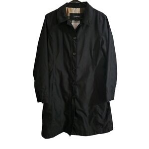 Lands' End Women's Trench Coat Size M 10/12 Black